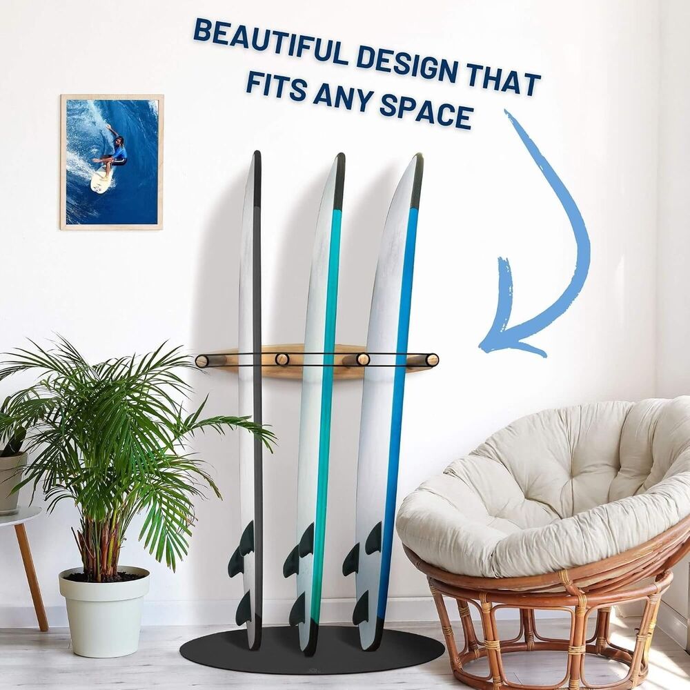 Hang 11 Vertical Surfboard Rack - Surf Racks for Wall, 3-4 boards SUP Paddle